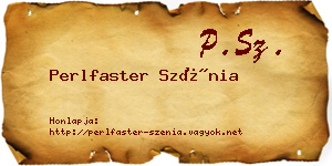 Perlfaster Szénia névjegykártya